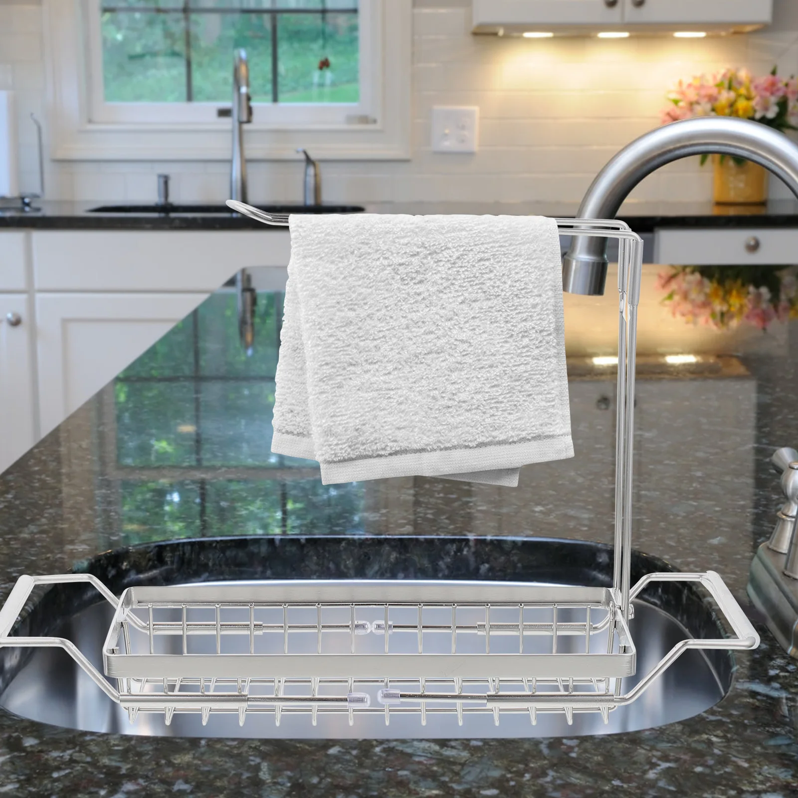 

Stainless Steel Sink Rack Kitchen ganizer RustProof Sponge Holder Practical StorageBracket Home Cleaning Accessories