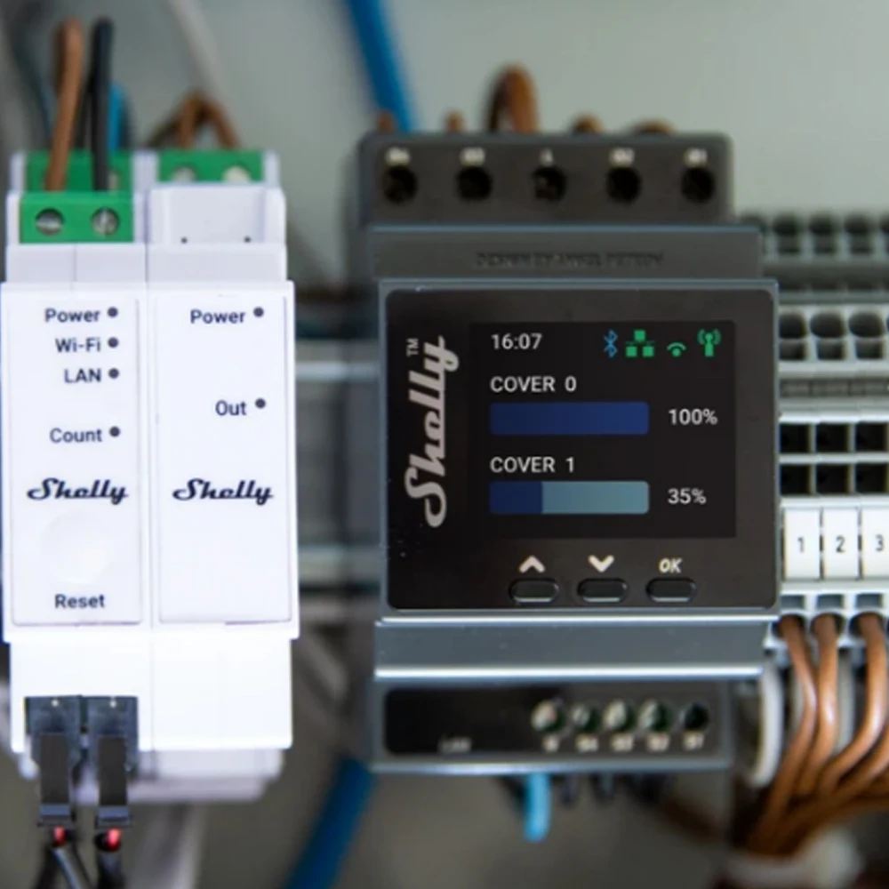 Imagem -04 - Shelly Pro-controlador Inteligente do Obturador Trilho Din Tampa Dupla pm Wifi Capacidade de Medição de Energia 16a