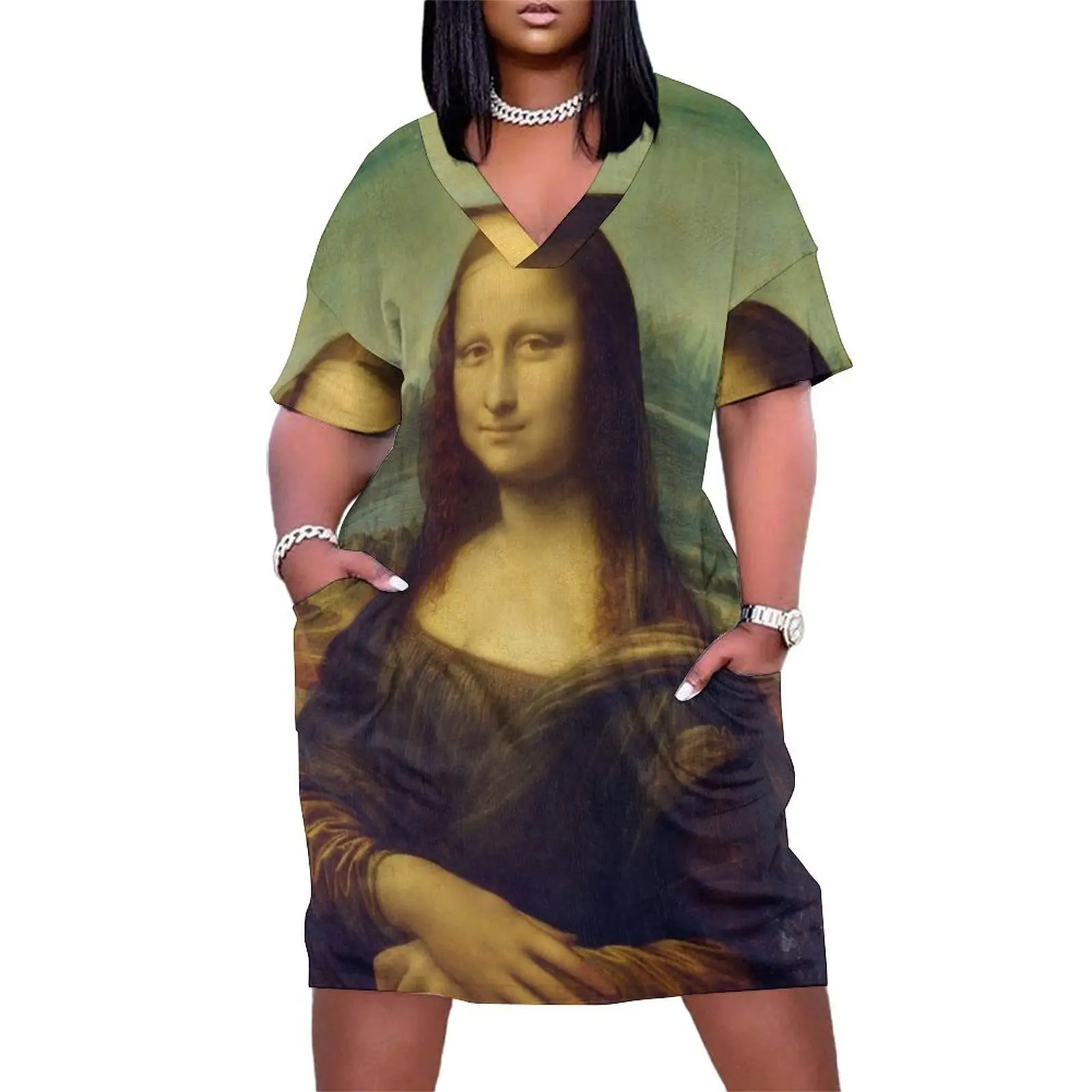 Mona Lisa Loose Pocket Dress clothes for woman dresses for prom long sleeve dress