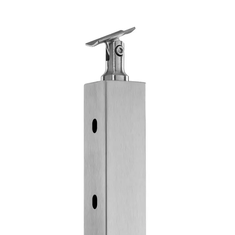Free Shipping-Cable Railing Post, 42x2x2 Inch Stair Railing Post, with Pre-Drilled 30° Angled Holes, Stainless Steel Cable Rail