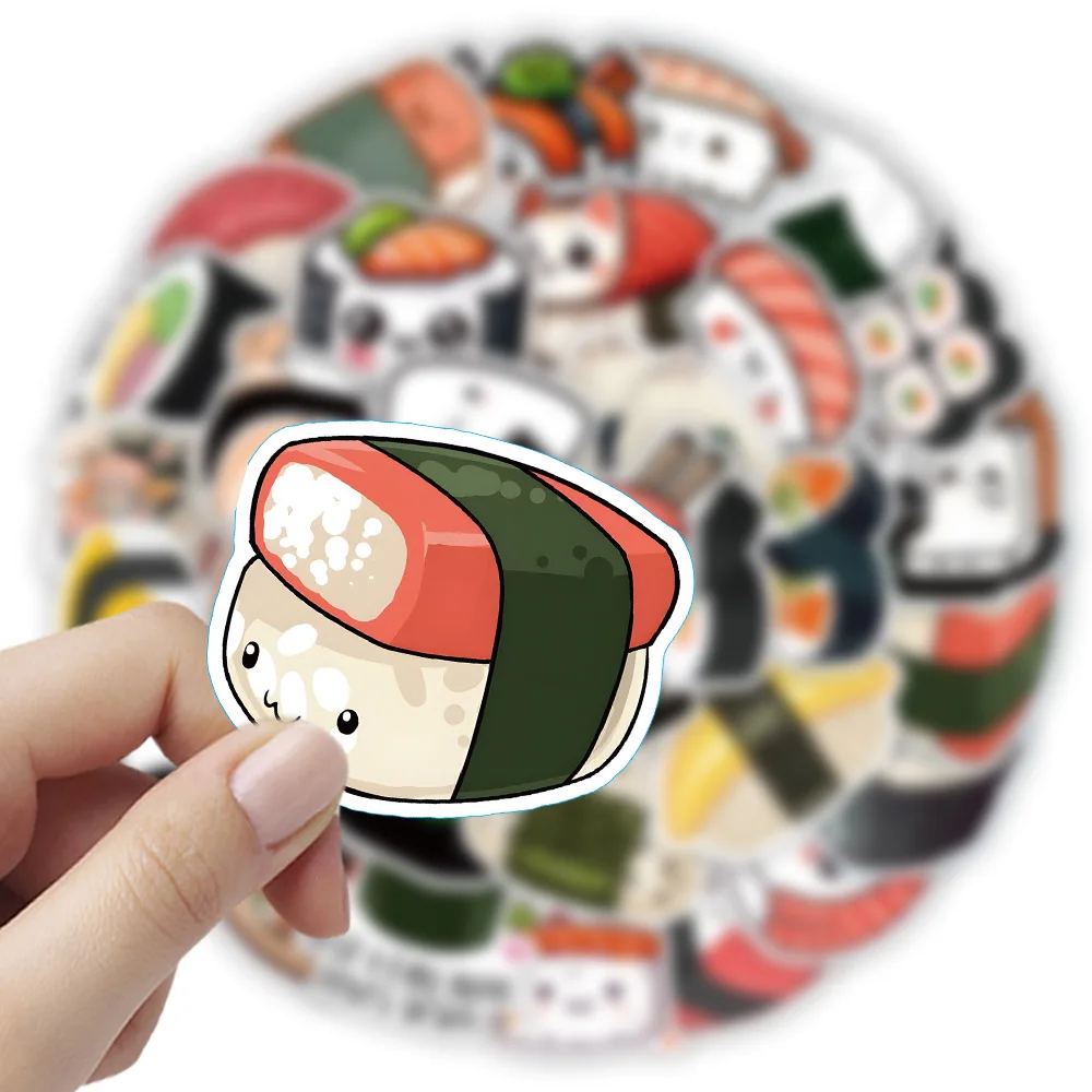 10/30/54PCS Cartoon Voedsel Sushi Gepersonaliseerde Creatieve Graffiti Stickers DIY Water Cup Computer Koffer Waterdichte sticker Kinderen Speelgoed