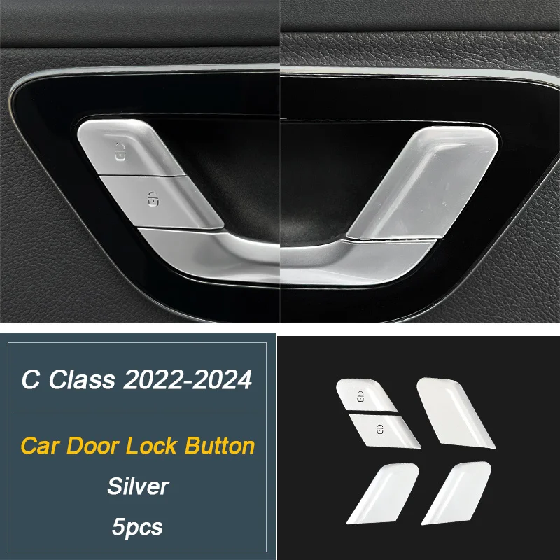 One-Click Start Up Engine Button Decal Headlight Door Lock Buttons Handbrake Trim for Mercedes Benz C-Class W206 2022 2023 2024