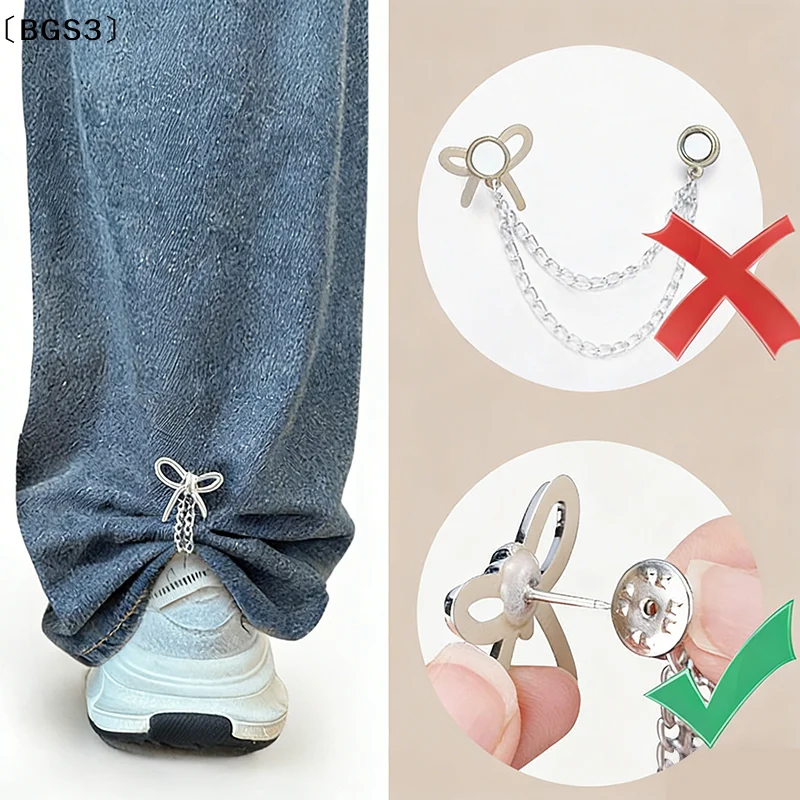 Women'S Adjustable Clothes Clips With Butterfly Decorations - Instant Sleeve Shortening, Suitable For Shirts, Dresses, Pants