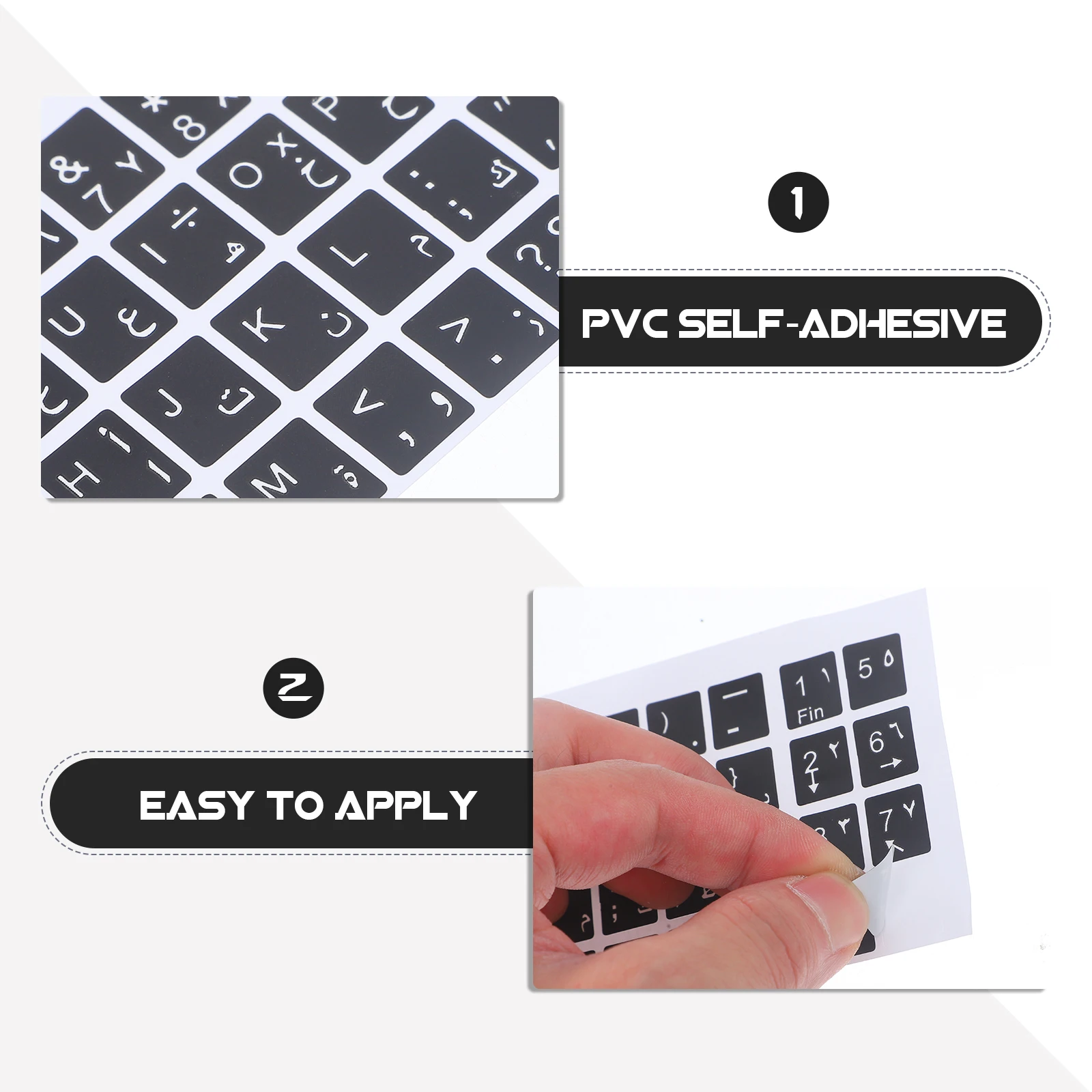 

10 Sheets Stickers PVC Arabic Keyboard Stickers Self Adhesive Laptop Computer Black White Arabic Replacement Membrane