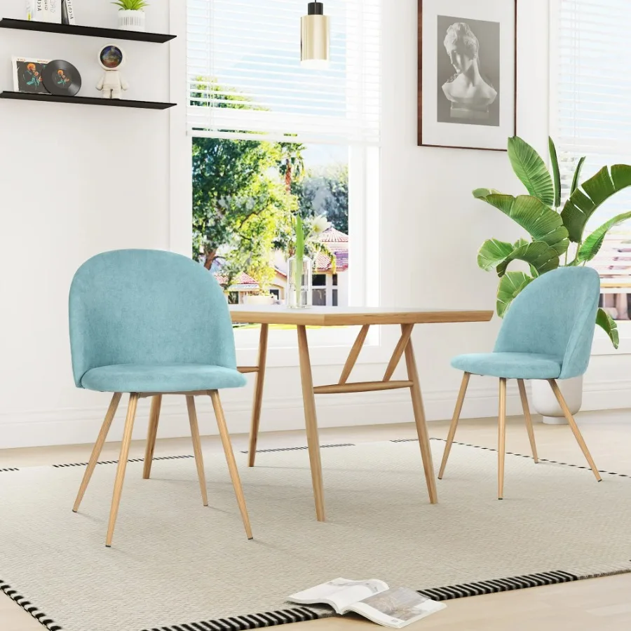 

Homy Casa Dining Chair Set of 2 with Soft Seat for Kitchen Dining Room Breakfast Nook Ocean Blue