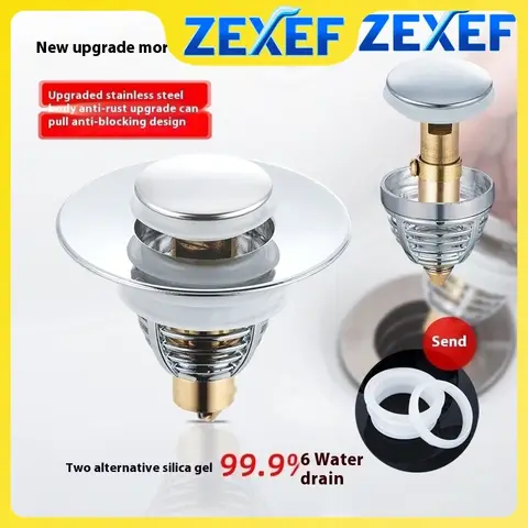 ZEXEF 스테인리스 스틸 팝업 배수 스토퍼 – 주방 및 욕실용 분지 배수 필터와 스트레이너 도구