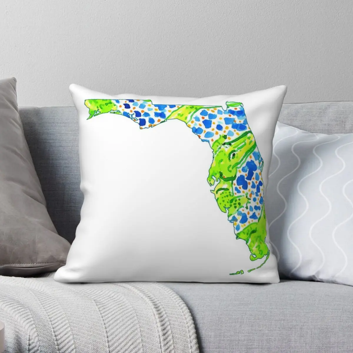 Preppy Gator Florida Pillowcase Polyester Linen Velvet Pattern Zip Decor Throw Pillow Case Sofa Seater Cushion Cover