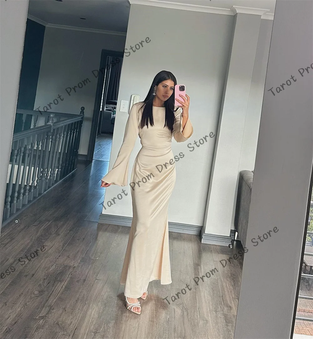 

Off-the-shoulder O-neck Long Sleeves Mermaid Evening Dresses Corset Prom Gowns Long Ball Gowns for Women Saudi Arabia فساتين سهر