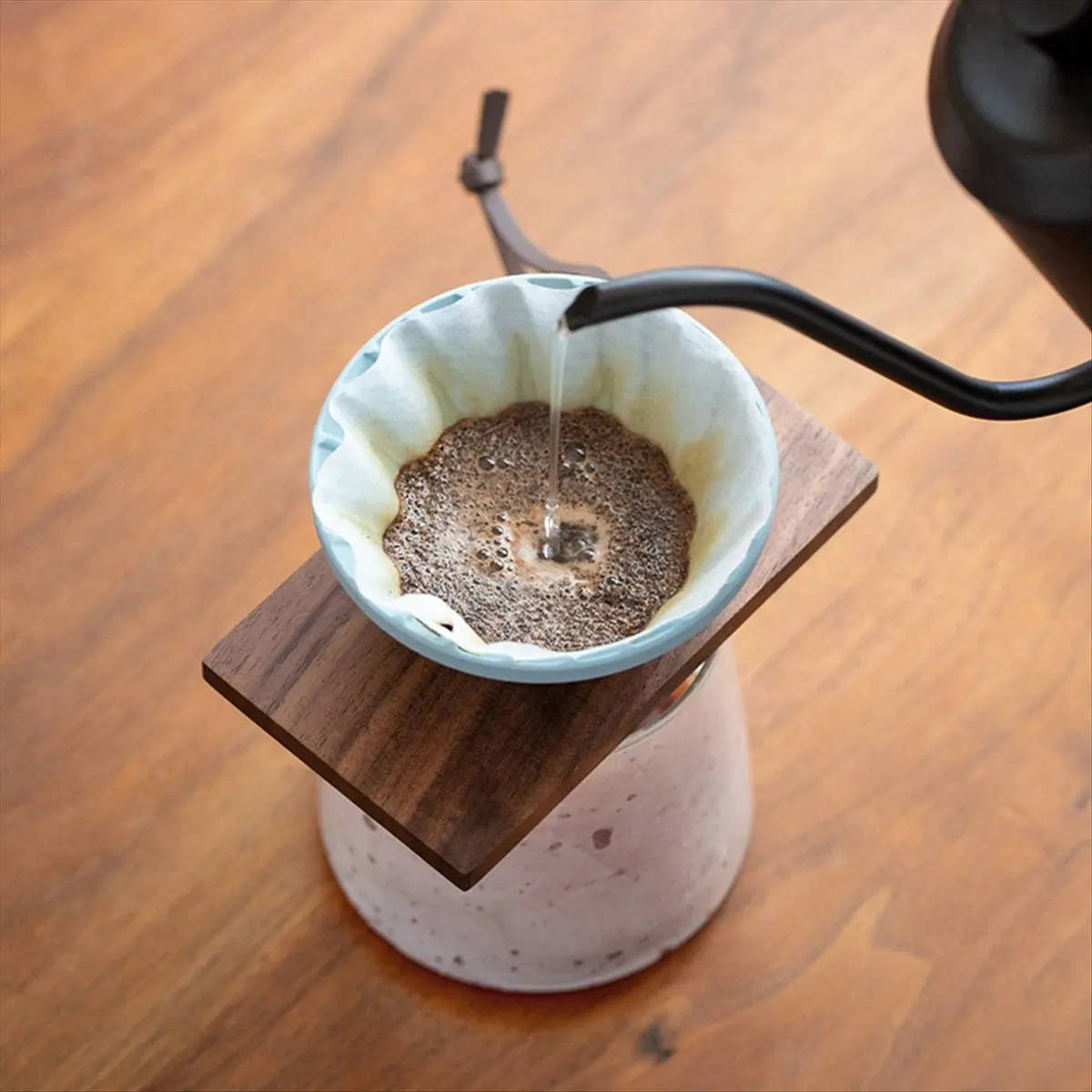 2026 NEW Wooden Coffee Filter Cup Holder Solid Wood Drip Filter Decorative Coffee Powder Filter Paper Holder Square Coffee Tray
