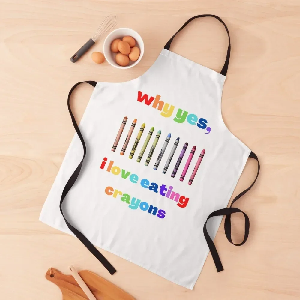 

Crayon Eater indulges Apron Cute Kitchen Accessories Home and kitchen products Household Items Kitchen Apron