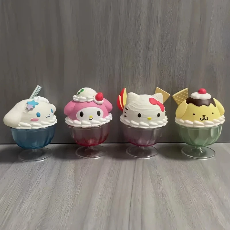 

Kawaii Anime Figure Model Toys Dessert Ice Cream Cup Cinnamoroll Desktop Decoration Cute Surprise Box Toys Birthday Gift