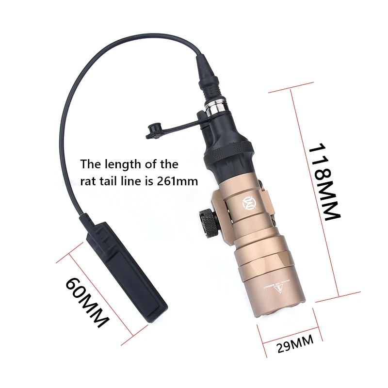 Imagem -03 - Surefir-ir Lanterna Led para a Caça Arma Airsoft Acessórios Interruptor de Pressão se Fits 20 Milímetros Picatinny Rail M300 M300c