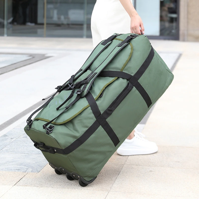 

Wheeled Luggage Bag Foldable Travel Duffel Outdoor Short Distance Backpack Large Capacity Camping Boarding Shoulder Bags