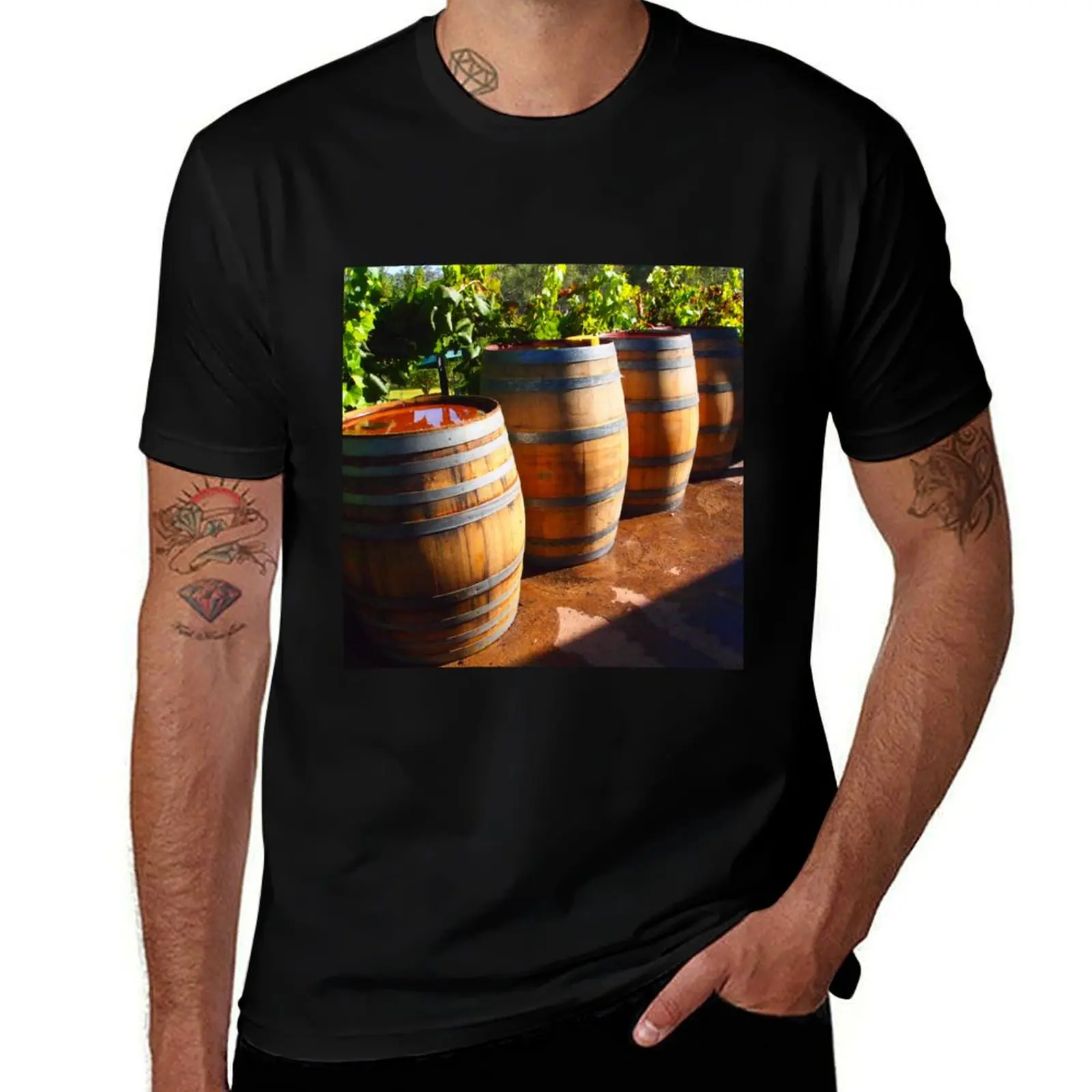 

The old wine barrels Armstead Estate Knowsley T-Shirt cotton t shirts man 100% t shirts designer