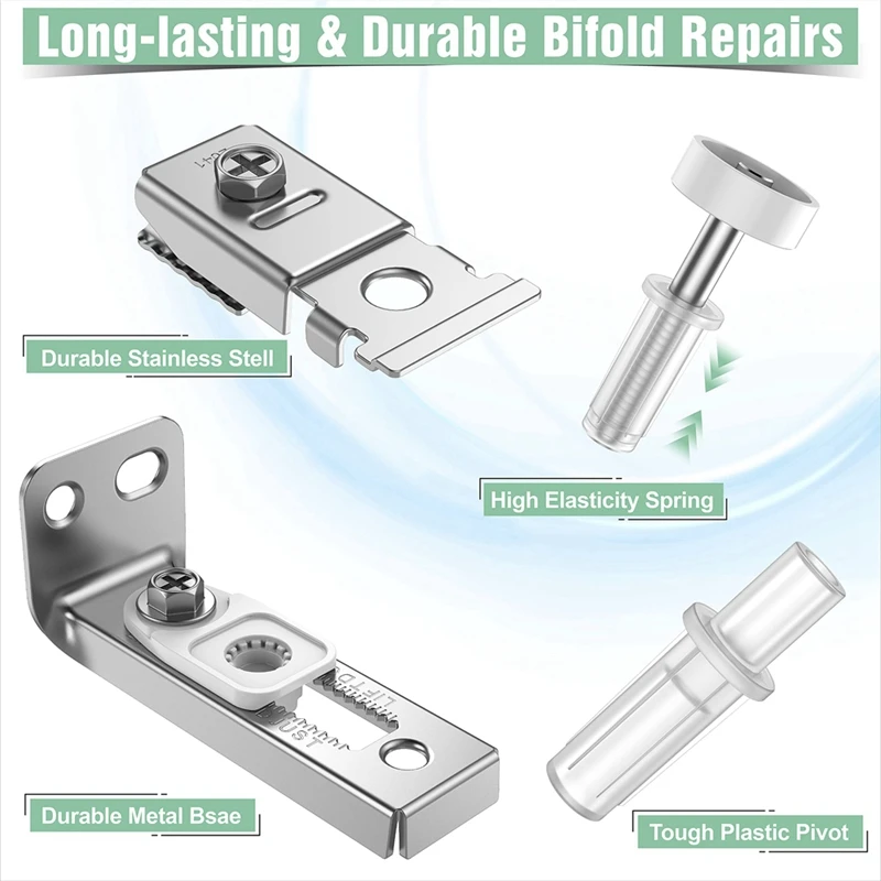 Bi-Fold Door Hardware Repair Kit - Hardware Kit For 2.22Inch To 2.54Inch Track,Folding Pocket Door Replacement Accessories