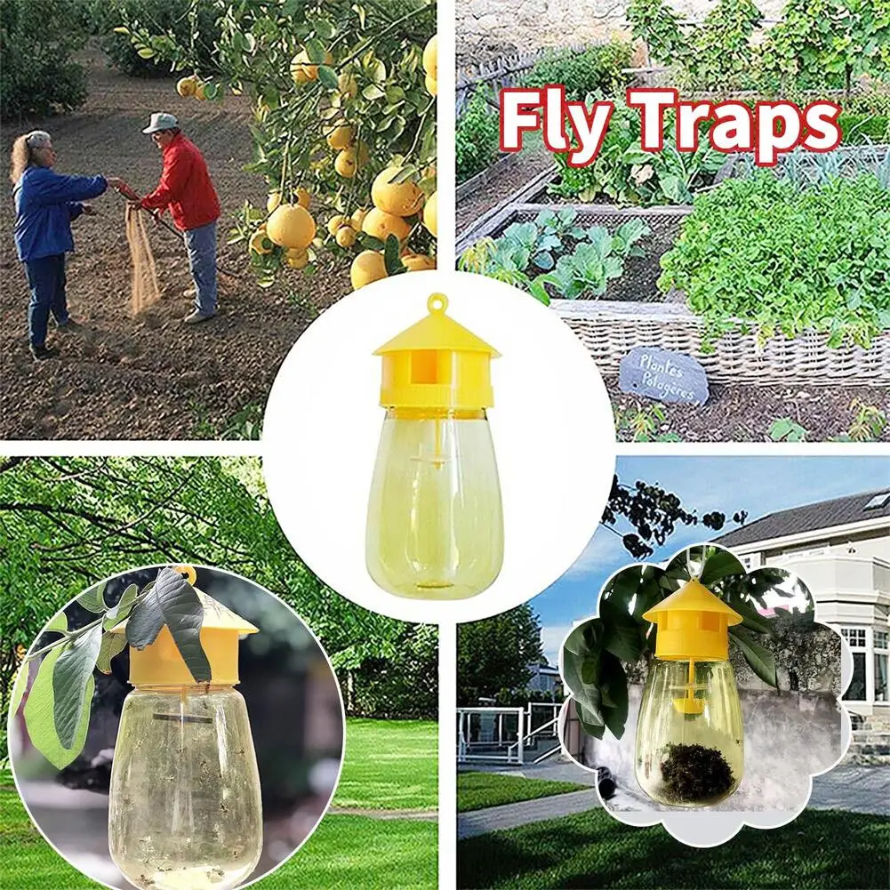 Fruit Fly Trap Killer Four holes Plastic Drosophila Trap Anti Fly Fruit Fly Killer Catcher Orchard Insect Trap Pest Control Fly