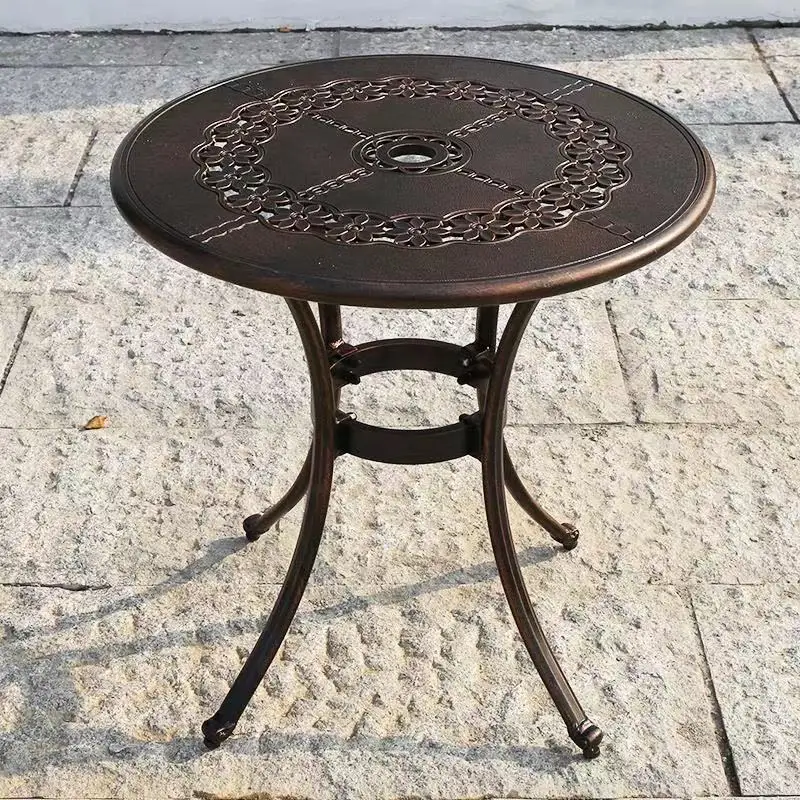 Aluminum Outdoor Table Balcony Waterproof Small Coffee Table Household Courtyard Vintage Leisure Iron Table Home Furniture