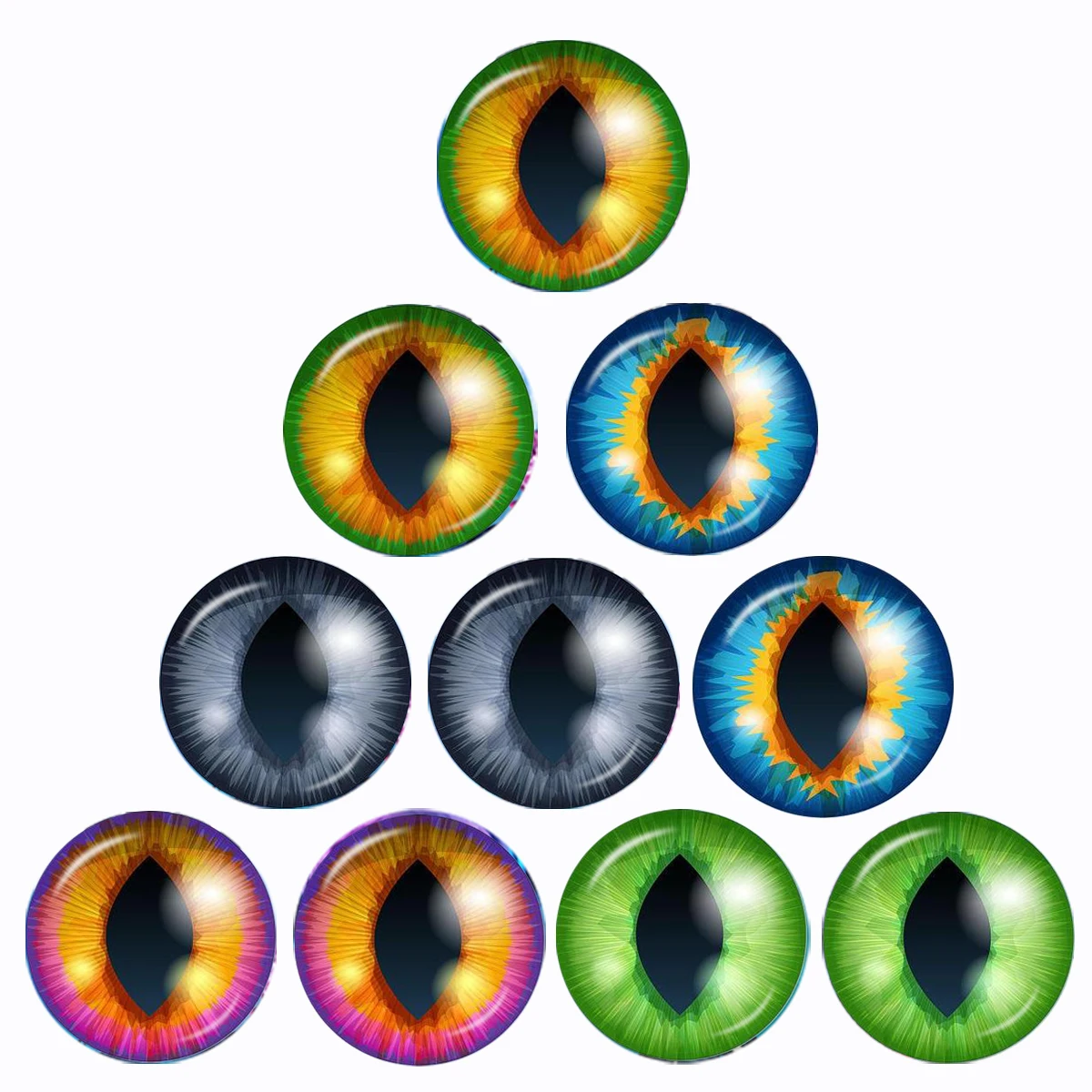 Glass Eyes Cabochons Round 12MM-30MM Round Dome Dragon Eye Dragon Cat Eye Toys DIY Jewelry Accessory MIX Pupil Eye Cameo