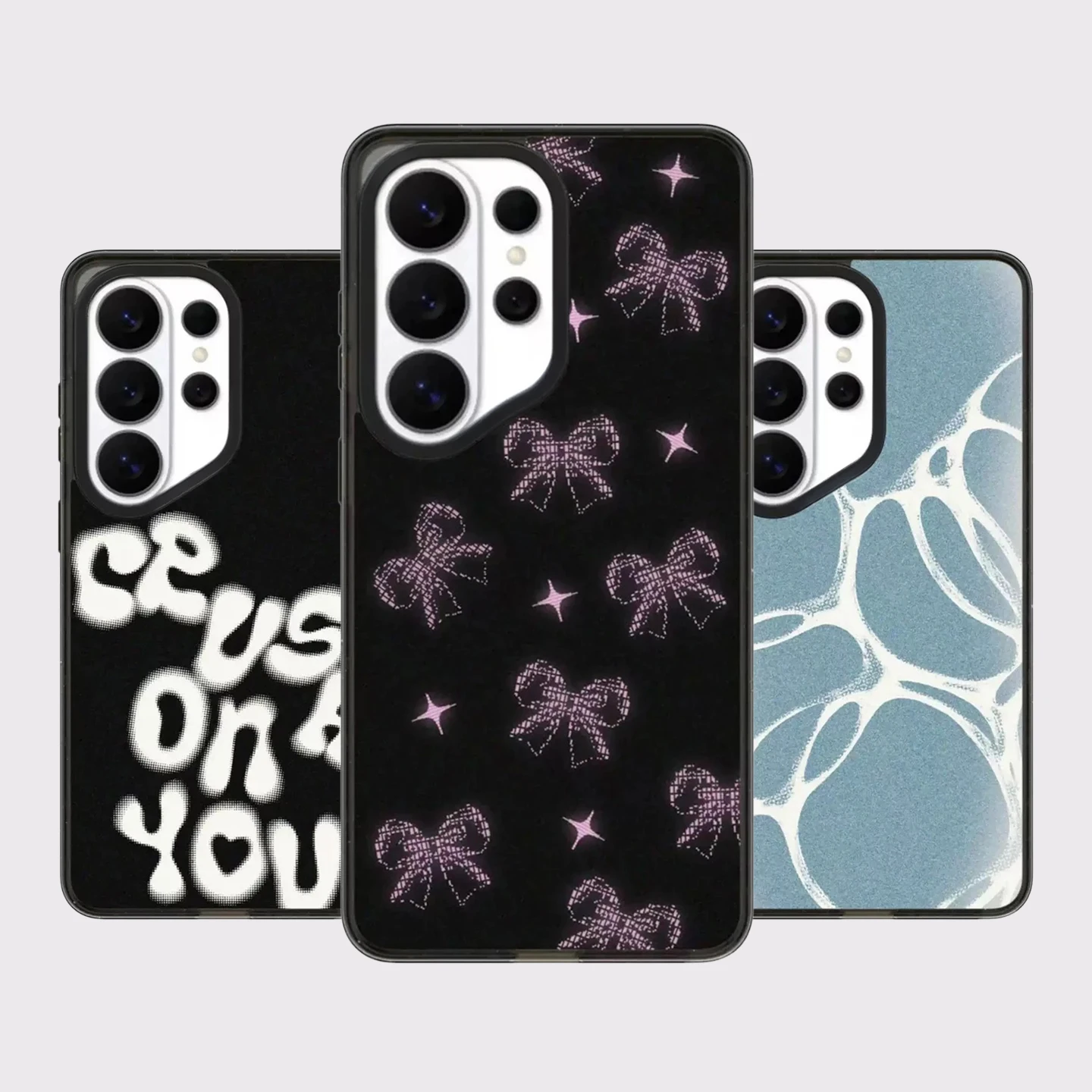 

Crush on You Acrylic Black Border Case for Samsung Galaxy S26 S25 S24 S23 Ultra S26U S24+ S25+ S26 Plus Protective Case Ribbon