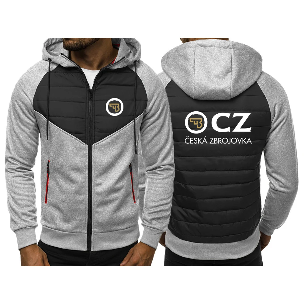 2023 Men's New CZ Logo Zipper Fashion Sport Casual Sweatshirts Autumn Ceska Zbrojovka Print Long Sleeves Cardigan Cotton Jackets