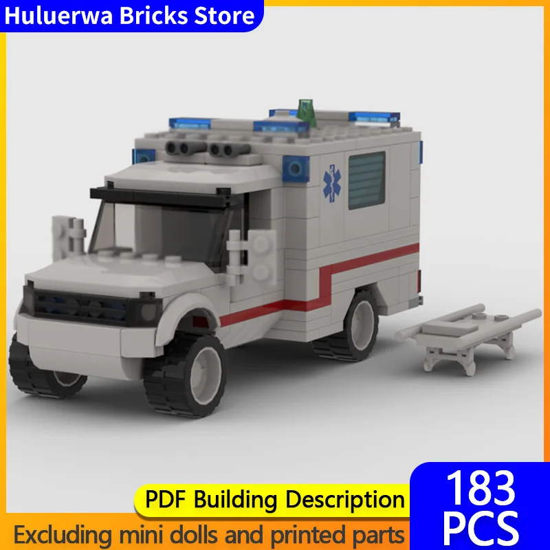 

Модель городской автомобиль MOC, строительные кирпичи, свет, городской скорой помощи, модульная технология, подарки, праздник, сборка, детские игрушки, костюм