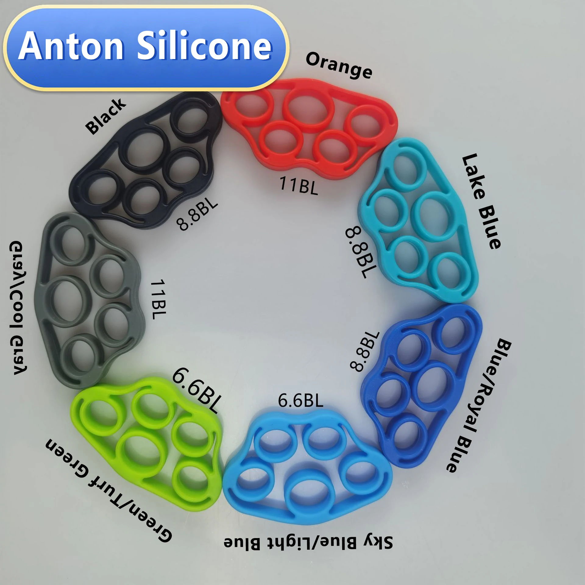 Silicone Finger Exercise Puller Grip Ring Wrist Strength Band Rehabilitation Training Finger Strength Device