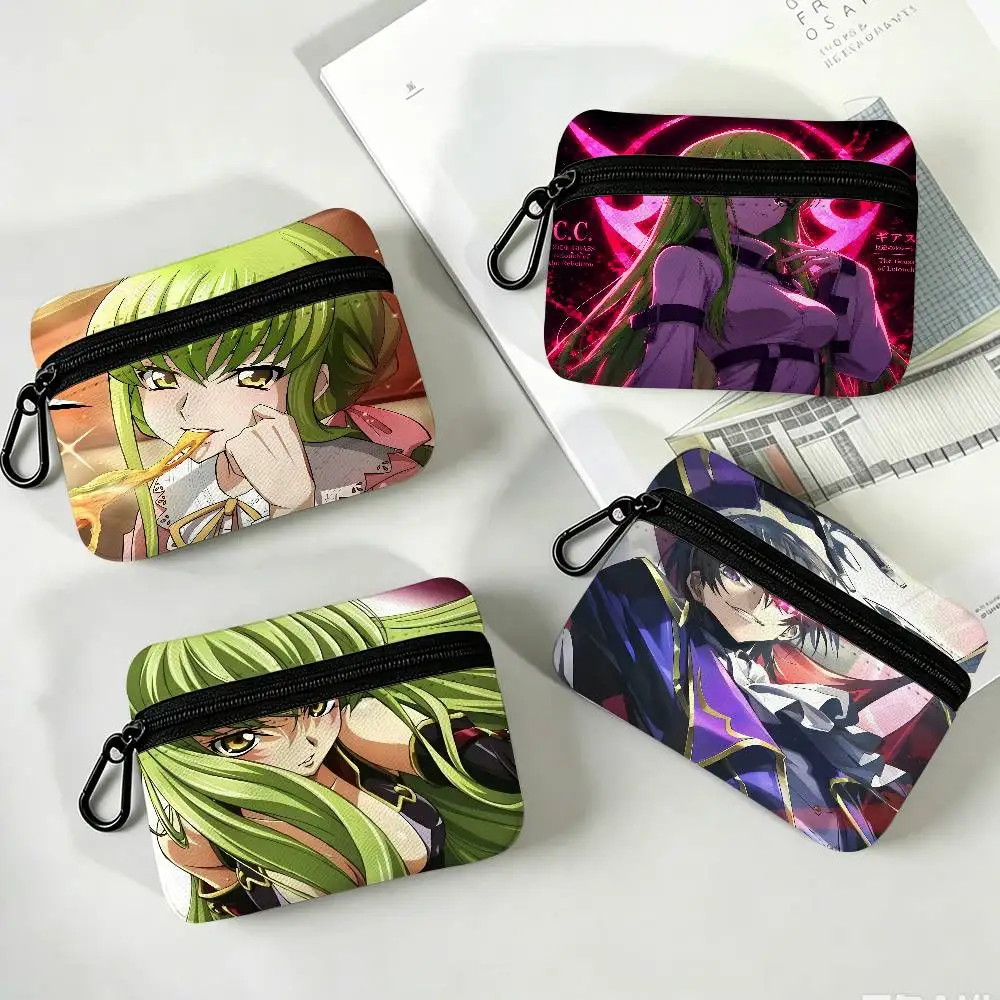 C-CODE-GEASS L-Lelouch Oxford Cloth Zipper Wallet Multifunctional Hanging Coin Bag For Credit Cards Keys Coins Earbuds
