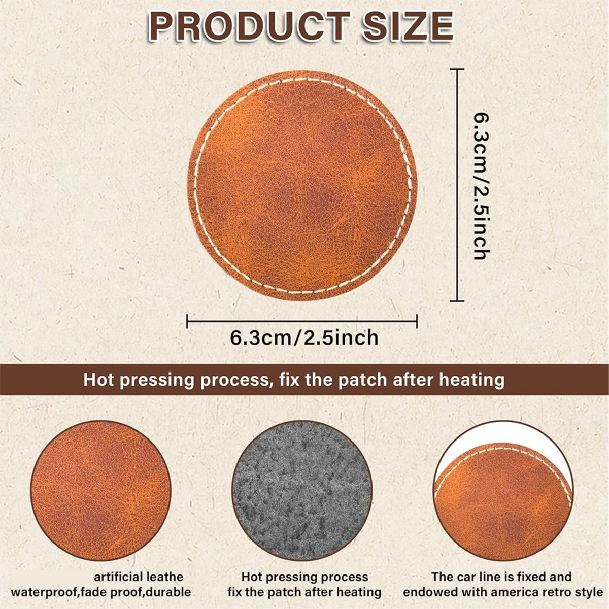 

60 Pcs Blank Leatherette Hat Patches and Adhesive Artificial Leather Rectangular Patches Artificial Leather PatchesJKL