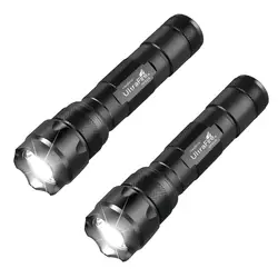 Lanterna tática militar UltraFire 2 Pack WF-502B Lanterna policial LED de alta potência Lanterna portátil Luz militar adequada para uso de emergência no exterior