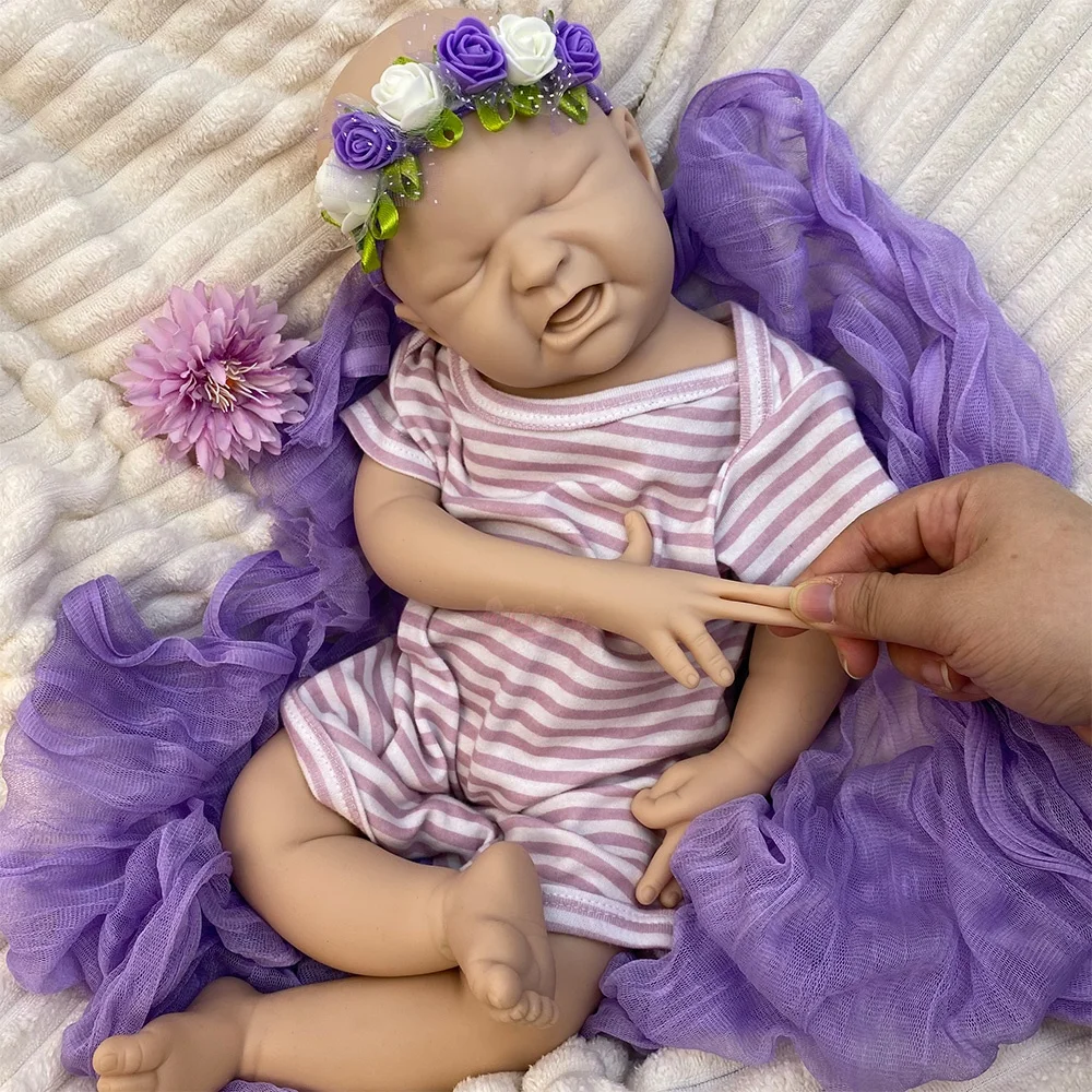 Comfortable to Hold 20Inch Full Body Pure Silicone Reborn Girl High-Simulation Weighted Companion Doll for Dementia Patients