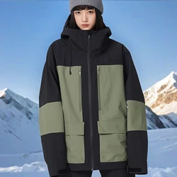 Couple Winter Skiing Jacket 2025 Snowfield Sport Ski Tops Man Mountain Snowboard Coat with Hood Pro Warm Waterproof Snow Clothes