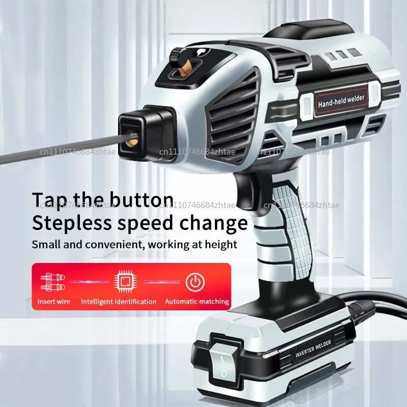 Portable Handheld Arc Welder 3.2/2 mm Wire Wire Welder Gun Alligator Clip Steel Aluminum Power Cable Steel Brush