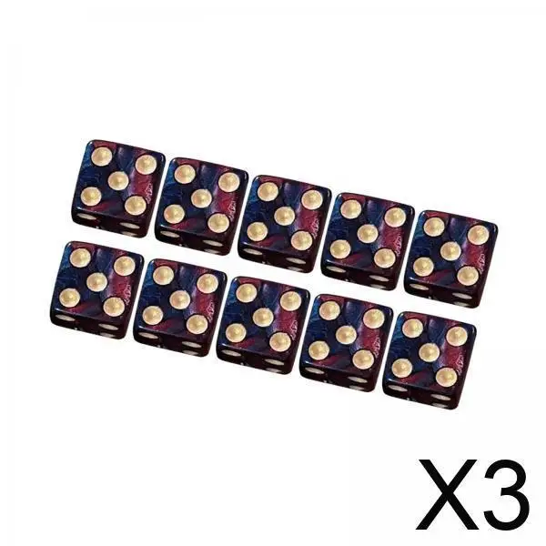 

Blue Six Sided Dices Set Acrylic Material Pretty Shape for Role Playing Tabletop and Math Classroom Use