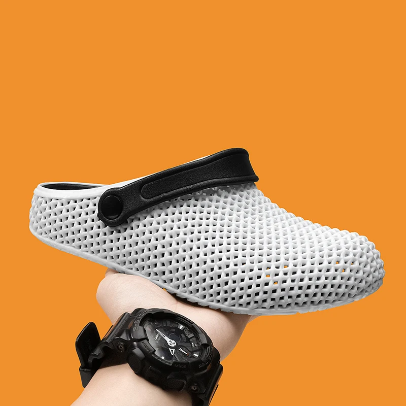Men Women 3D Printed Honeycomb EVA Clogs Breathable Slippers Slides Hollow Slip-On Beach Sandals Non-slip Quick Dry Water Shoes