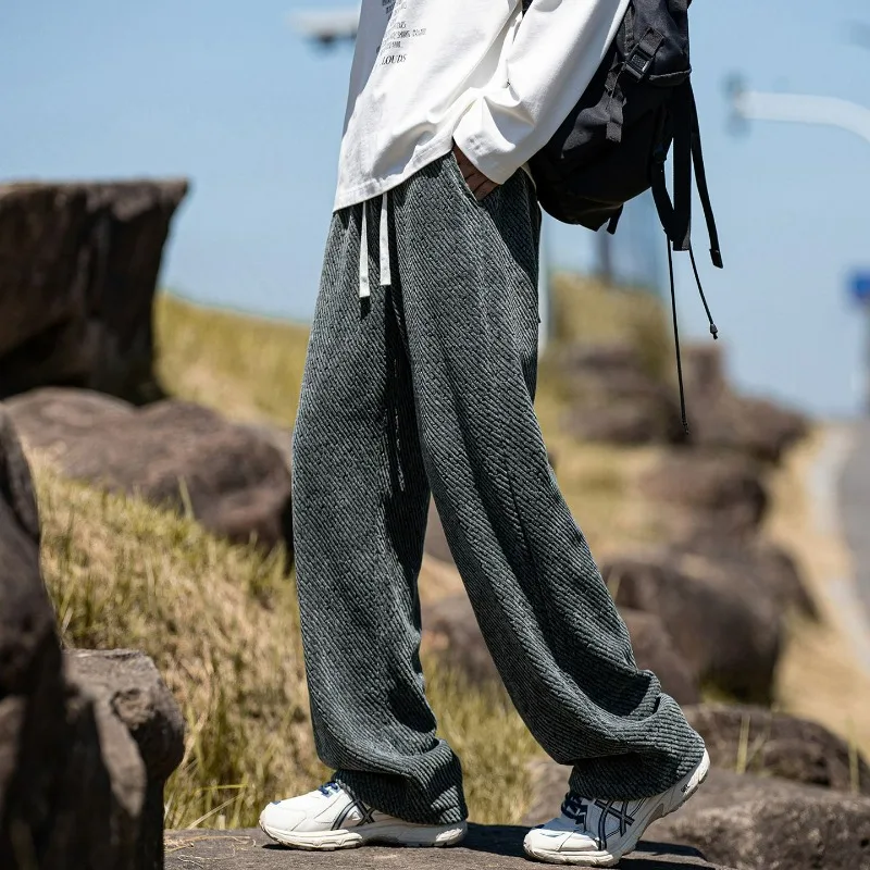 

Autumn Winter American High Quality Men's Y2K Trendy Straight Leg Washed Causal Pants Loose Retro Outdoor Sports Pants Versatile