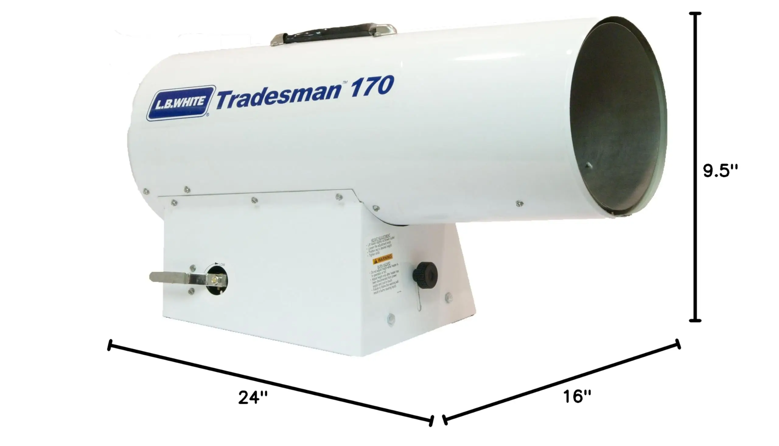 Tradesman CP170 Portable Propane LP Forced Air Heater — Torpedo Salamander Heater w/Thermostat for Indoor, Garage