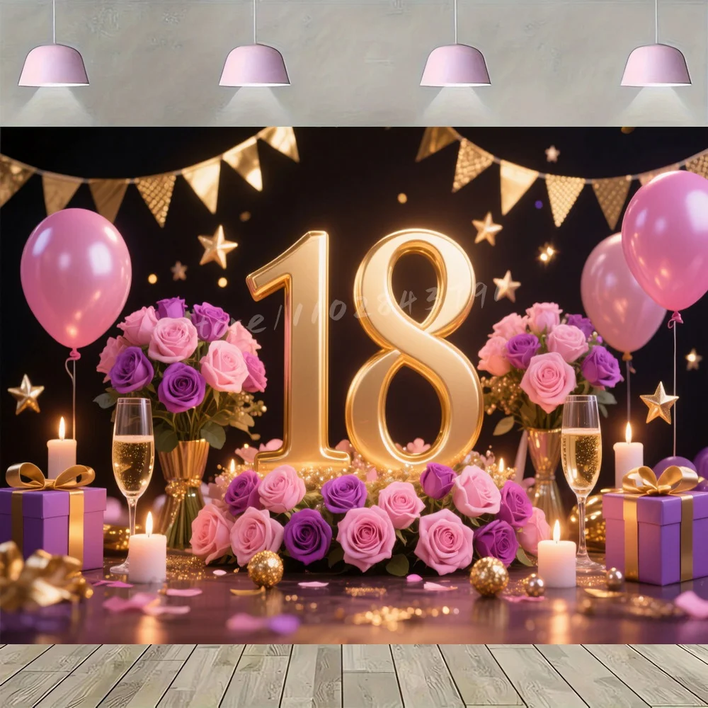 16 18 20 30 35 50 60 80th حفلة عيد ميلاد خلفية الفينيل خلفية بالون هدية شمعة ديكور التصوير الدعامة راية كابينة تصوير