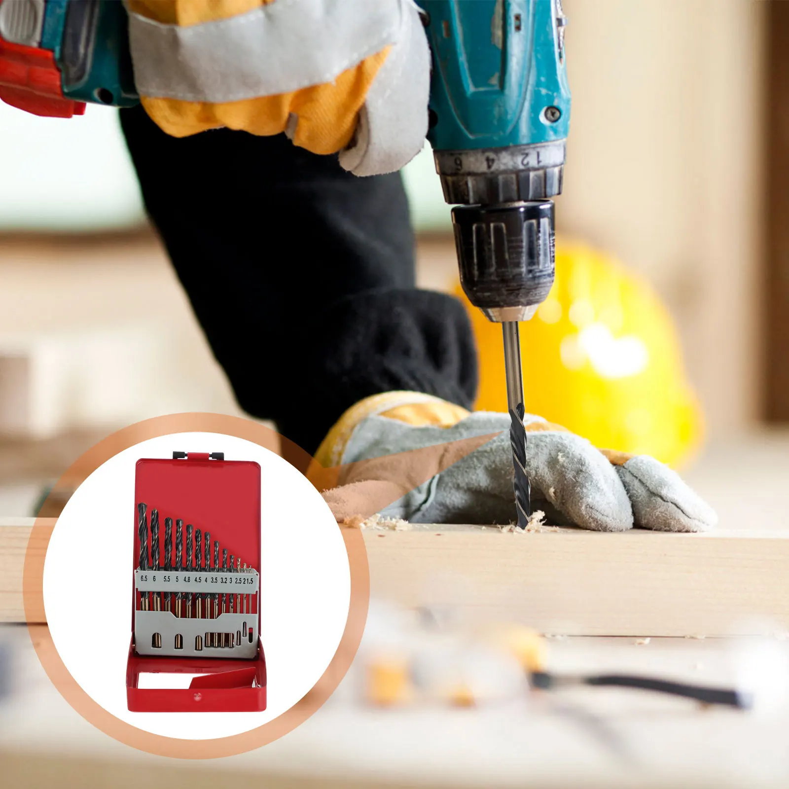 

13Pcs Twisted Drill Bits Corrosion Resistance No Burr Hand Protection Various Sizes Iron Copper Aluminum Steel