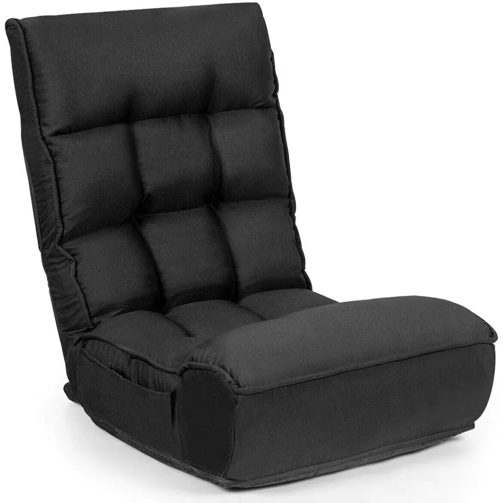 

Foldable Floor Chair for Adults, Memory Foam Gaming Chair w/ 5-Position Adjustable Head and Back Support, Indoor Seat fo