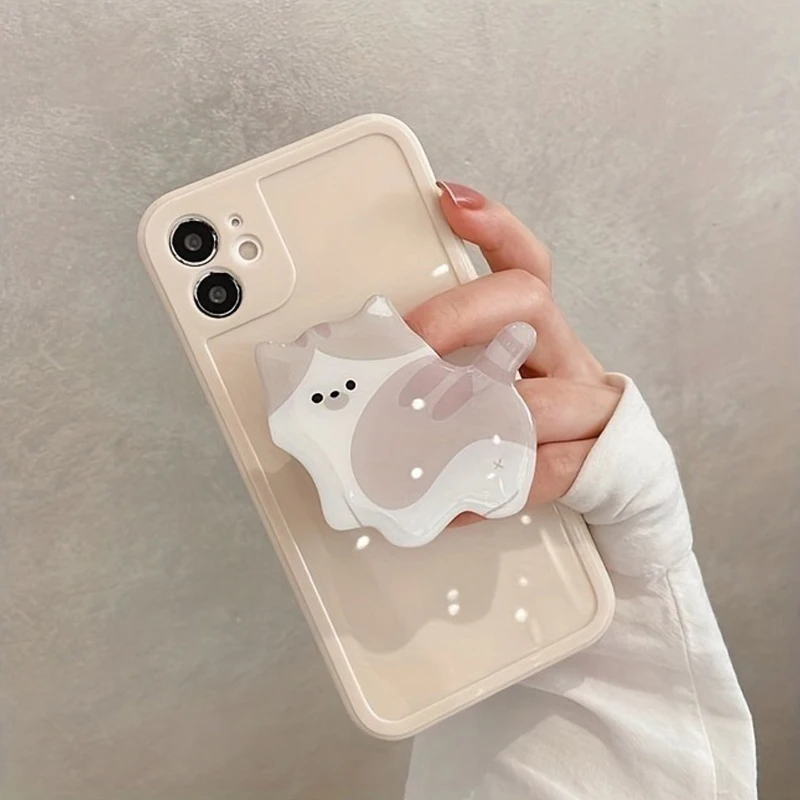 Uroczy akrylowy uchwyt na telefon 3D Cat Griptok do iPhone\'a 16, Samsung, Xiaomi, koreański kotek Grip Tok, składany stojak na palec, gniazdo