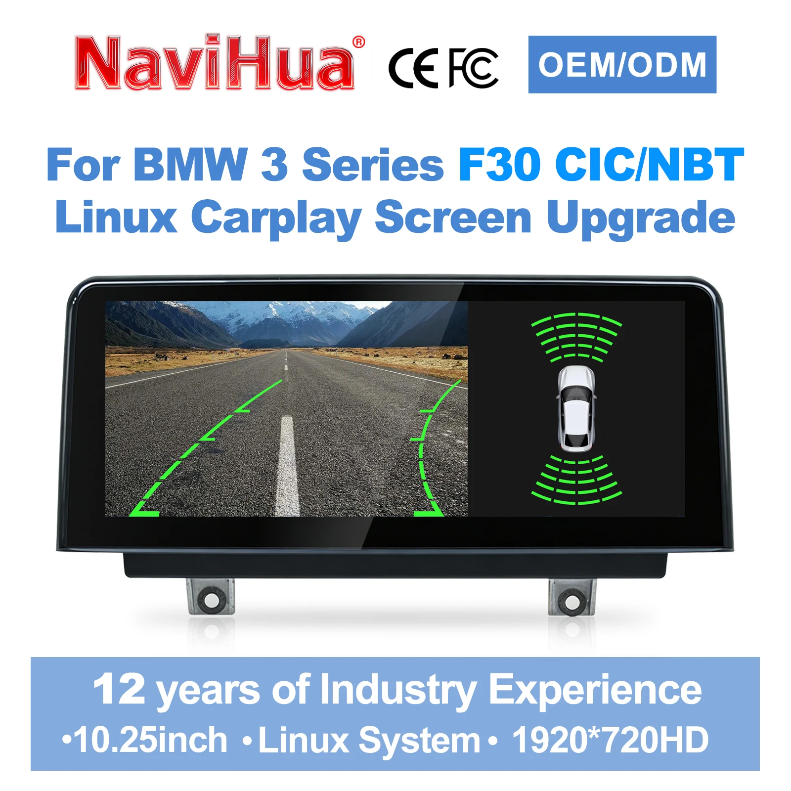 Navihua Car Radio Linux System Upgrade for BMW 3 Series F30 CIC NBT With Carplay Android Auto Car Radio Multimedia Touch Screen