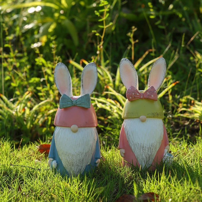Nordic Creative Easter Rabbit Ornament Cartoon Resin Crafts Outdoor Courtyard Garden Decoration Accessories garden decoration