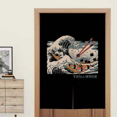 Sushi Noodles Kitchen Door Curtain Fabric Screen Bedroom Restaurant Bathroom Bathroom Decorative Hanging Curtain