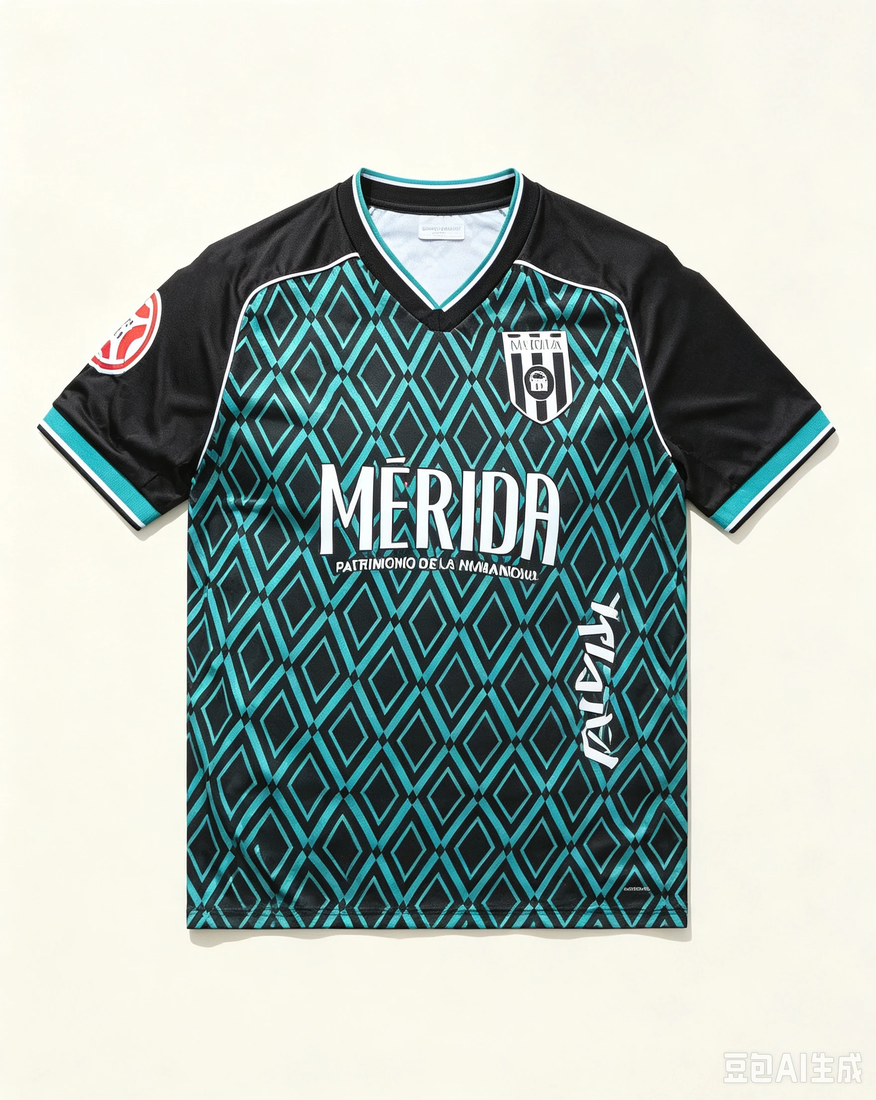 Mérida AD 2026/27 Saison Heimtrikot, 3D-Druckdesign, schnelltrocknendes, atmungsaktives T-Shirt, Herren- und Damen-Fußball-T-Shirt aus Mesh – Detail 4