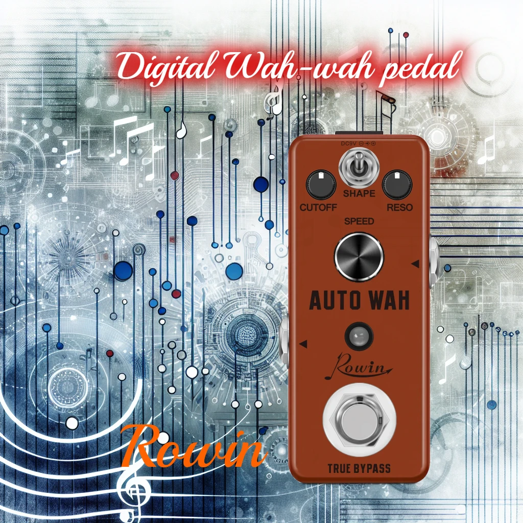 Rowin Auto Wah Effetti Pedale per chitarra Filtro Wah-Wah Effetti digitali Waaah True Bypass Strumenti musicali per pedaliera