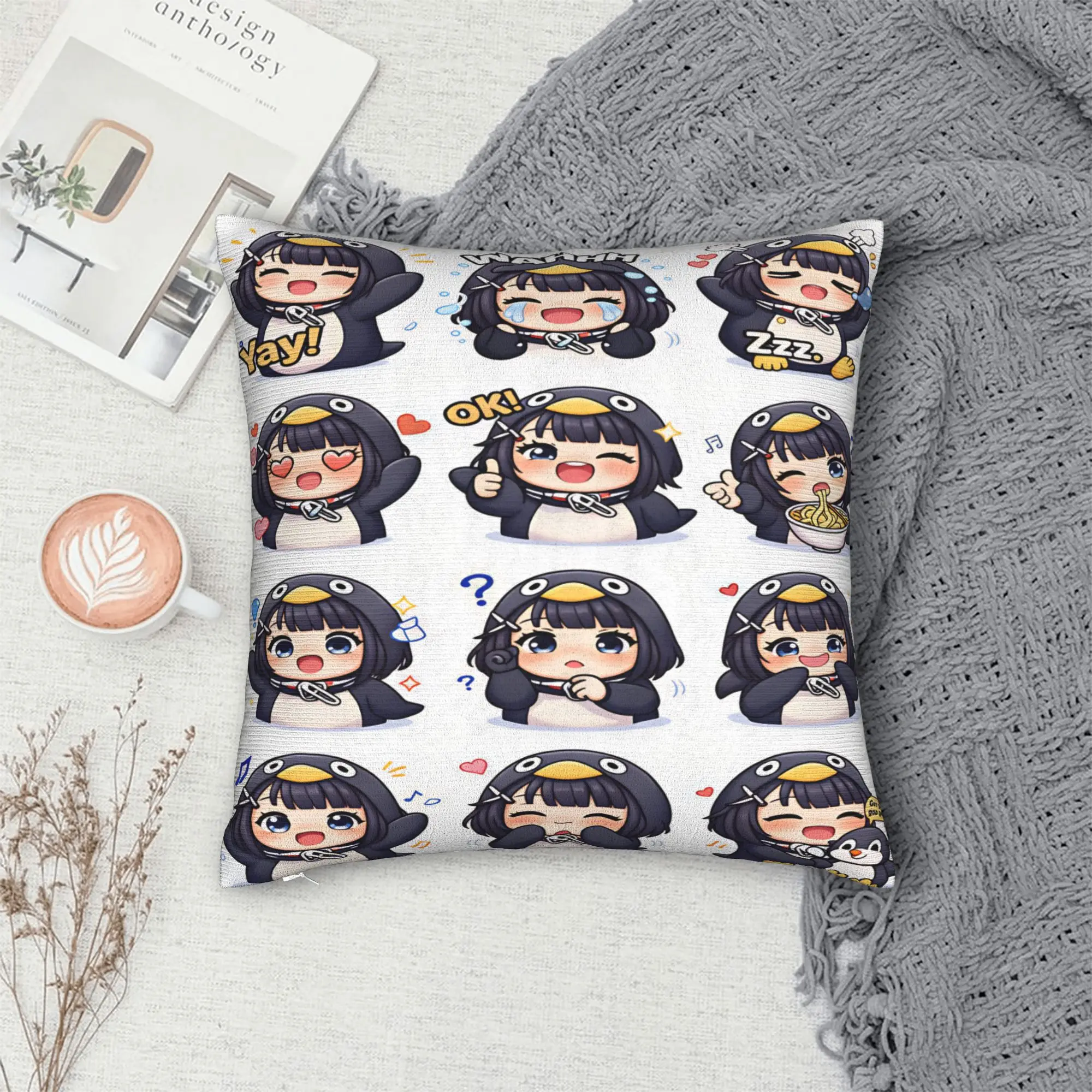 Gugu Gaga Penguin Pillow Case  Print Pillow Cover For Couch Sofa Bedroom Novelty Pillowcases