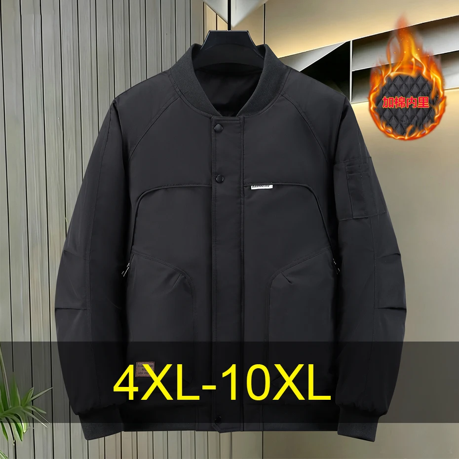 Winter Waterproof Parkas Men 10XL Plus Size Baseball Jacket Thick Coats Male Fashion Casual Warm Parkas Big Size 10XL