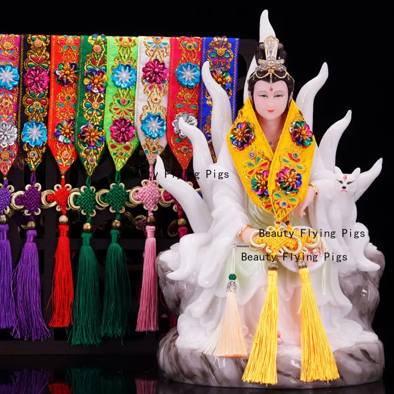 1PCS Buddha Statue with Rosy Clouds Buddha Statue Shawl Special Cloak for Statue Ornaments Buddhist Decorations