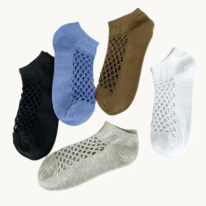 Calcetines tobilleros transpirables para hombre, medias tobilleras de algodón, cómodas e informales, 5/10 pares