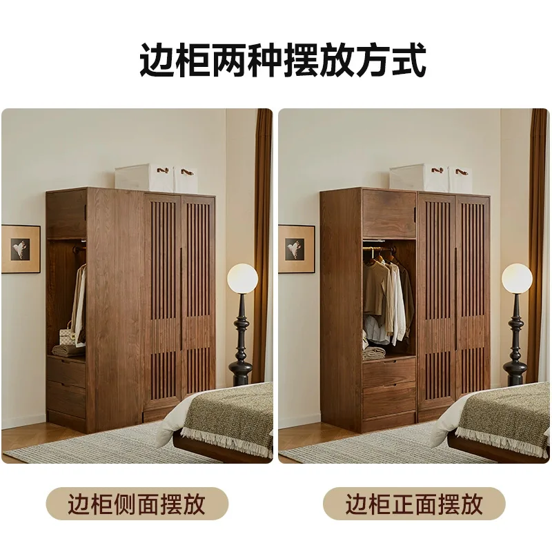 LYY Solid Wood Wardrobe Modern Simple Home Double Door Wardrobe Bedroom Combination Storage Closet